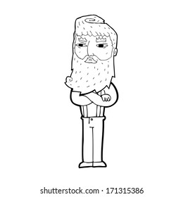 caricatura de un hombre serio con barba