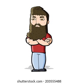 caricatura de un hombre serio con barba