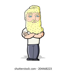 cartoon serious man with beard