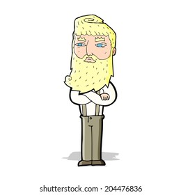 cartoon serious man with beard