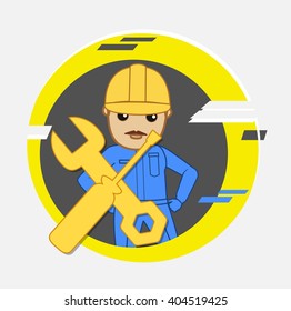 Cartoon Serviceman Character