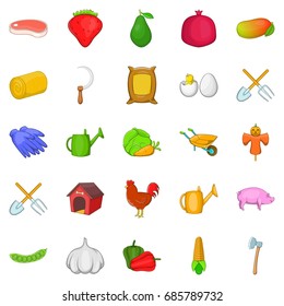 Cartoon set of 25  icons for web isolated on white background