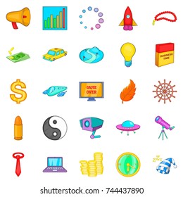 Cartoon set of 25  vector icons for web isolated on white background