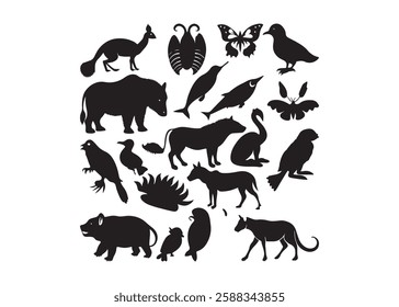 Cartoon set of animals vector icons for web design