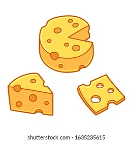 Cartoon set cheese 
