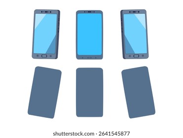 Cartoon Set Collection Cellphone Gadget Communication Simple Design Icon Digital Source 