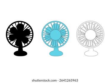 Cartoon Set Collection Fan Simple Design Icon DIGITAL Source 