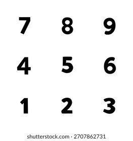 Cartoon Set Collection Number Simple Logo Design Icon Digital