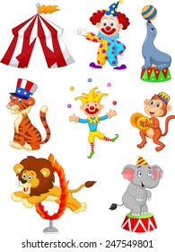 Cartoon Set of Cute Circus themed illustration