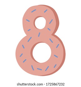 Cartoon set with different numbers. Doodle illustration about school and mathematics.