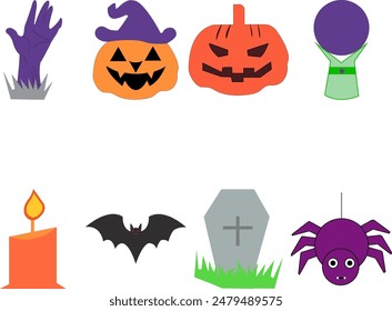Cartoon Set Of Halloween Elements