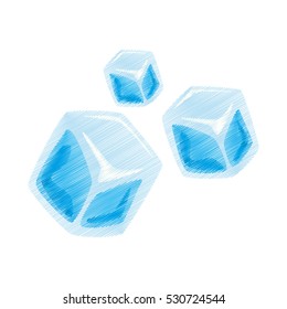 cartoon set ice cubes transparent vector illustration eps 10