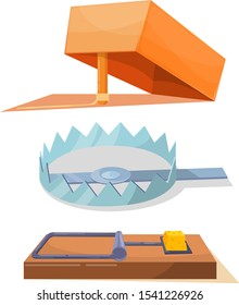 Cartoon set of icon traps