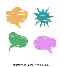 Cartoon set of speech bubbles. Vector illustration.
