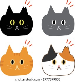 Cartoon set of  taking in stray cats. The tip of their left ear removed to indicate they have been Trap–neuter–return (TNR).