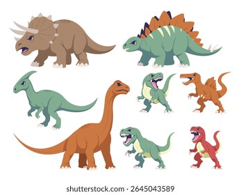 Cartoon Set of Vector Illustration Dinosaur