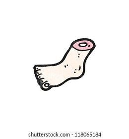 cartoon severed foot