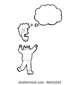 cartoon severed head man
