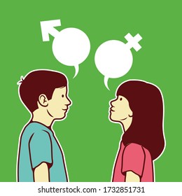 Cartoon Sex Education For Kids Vector Color Illustration - Vector