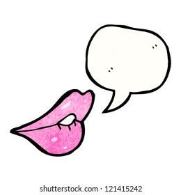 cartoon sexy lips with speech bubble