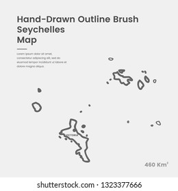 Cartoon Seychelles Map, Hand Drawn Seychelles Map, Doodle Seychelles Map Vector Outline Style Map Information