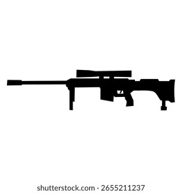 Desenho Animado Sombra Sniper Riffle Ícone de Design Simples Digital 