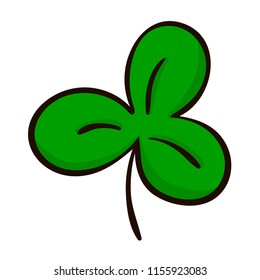 Cartoon Shamrock icon isolated on white background Vector illustration.