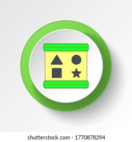 cartoon shape sorter blocks toy colored button icon. Signs and symbols can be used for web, logo, mobile app, UI, UX
