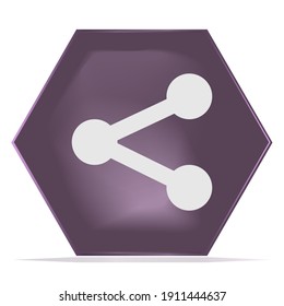 Cartoon Share Button Game GUI Hexagon