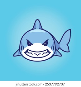 Cartoon shark animal illustration hand drawing vector