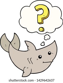 cartoon shark asking question with thought bubble