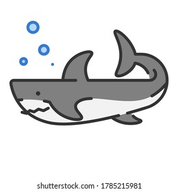 Cartoon shark for beach or wildlife element