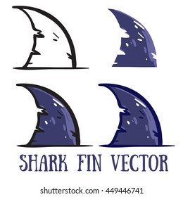Cartoon Shark Fin Logo Vector Set. 