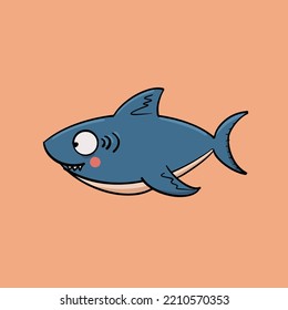 Cartoon shark illustration material design
