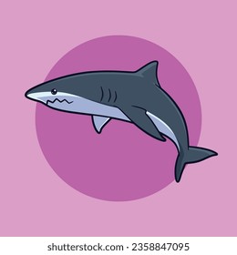 cartoon shark isolated vector premium illustration