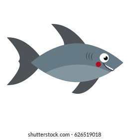 Cartoon shark. predator fish. Vector illustration, clip art