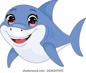 Cartoon Shark Smiling Animal Vector