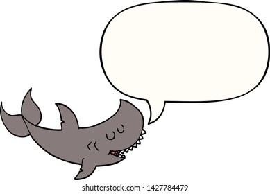 tiburón caricaturista con burbuja de habla