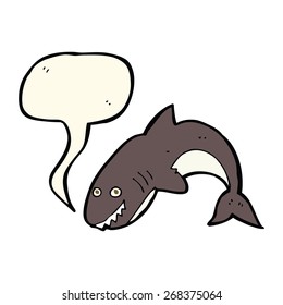 cartoon shark with speech bubble