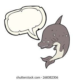 cartoon shark with speech bubble