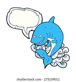 cartoon shark with speech bubble