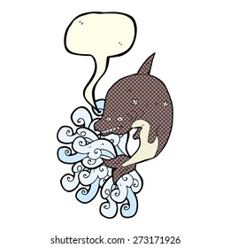 cartoon shark with speech bubble