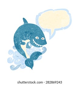 cartoon shark with speech bubble