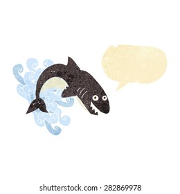 cartoon shark with speech bubble