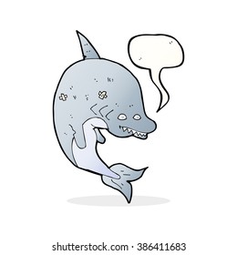 Cartoon-Hai mit Sprachblase