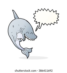 cartoon shark with speech bubble