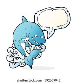 cartoon shark with speech bubble