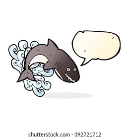 tiburón caricaturista con burbuja de habla