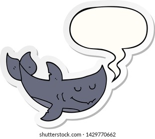 cartoon shark with speech bubble sticker