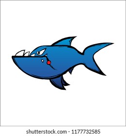 cartoon shark sticker